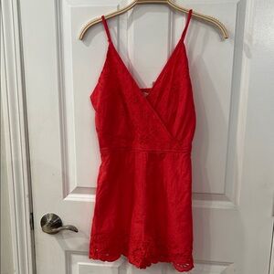 T.J.Maxx Vibrant Red Lace romper